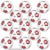 maroon wit team kleuren individuele voetballers sticker (Voorkant)