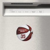 maroon wit team kleuren jongens basketbal magneet (Insitu (Vaatwasser))