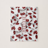 maroon wit team kleuren jongens voetbal legpuzzel (Verticaal)