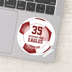 maroon wit team kleuren jongens voetbal sticker