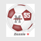 maroon wit team kleuren jongens voetbal sticker (Vel)