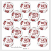maroon wit team kleuren jongens voetbal sticker (Vel)