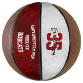 maroon wit team kleuren meisjes herdenking basketbal (Verticaal)