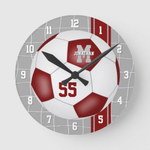 maroon wit team kleuren varisity streping soccer ronde klok