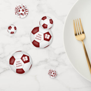 Maroon wit voetbal blowout verjaardagsfeestje confetti