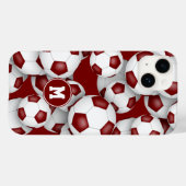 Maroon wit voetbalteam kleuren sportpatroon Case-Mate iPhone case (Achterkant (horizontaal))