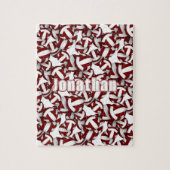 maroon wit volleybal team kleuren jongens meisjes legpuzzel (Verticaal)