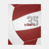 maroon wit volleybal team kleuren kamer decor fleece deken (Voorkant)
