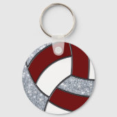 Maroon, wit, zilver Cheap Volleyball Sleutelhanger (Achterkant)