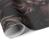 Maroon, wit, zwart bloemencadewikkelpapier cadeaupapier (Rol Hoek)