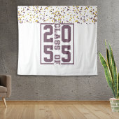 Maroon witgoud Afstuderen klasse van typografie Wandkleed