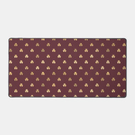 MAROON WITH GOLD IRISH CELTIC SHAMROCKS BUREAUMAT
