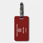 maroon witjongens volleybalreisteam bagagelabel (Achterkant verticaal)