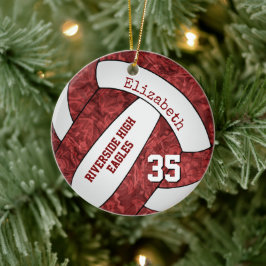 maroon - witmeisje volleybalteam memento keramisch ornament