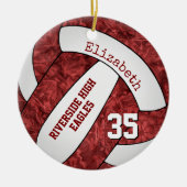 maroon - witmeisje volleybalteam memento keramisch ornament (Voorkant)
