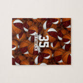 maroon witte basketbal jongens teamkleuren legpuzzel (Horizontaal)