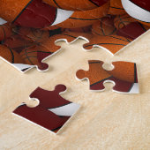 maroon witte basketbal jongens teamkleuren legpuzzel (Zijkant)