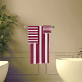 Maroon & witte cabana strepen bad handdoek