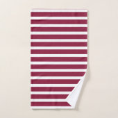 Maroon & witte cabana strepen bad handdoek (Handdoek)