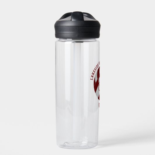 maroon witte jongens team kleuren volleybal waterfles (Voorkant)