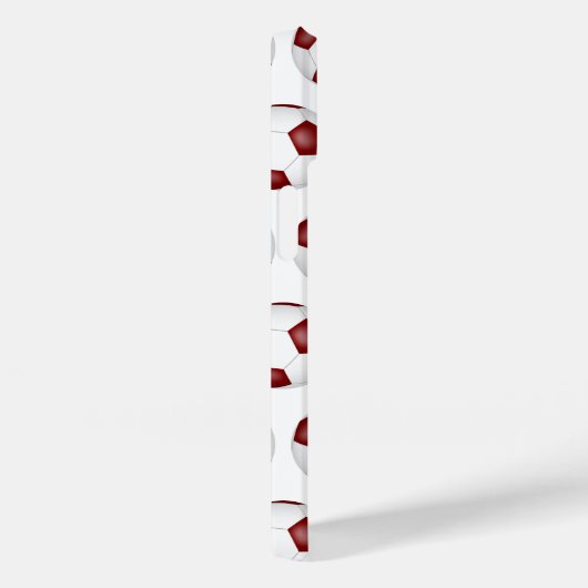 Maroon witte voetballen patroon monogram Case-Mate iPhone case (Achterkant / Rechts)