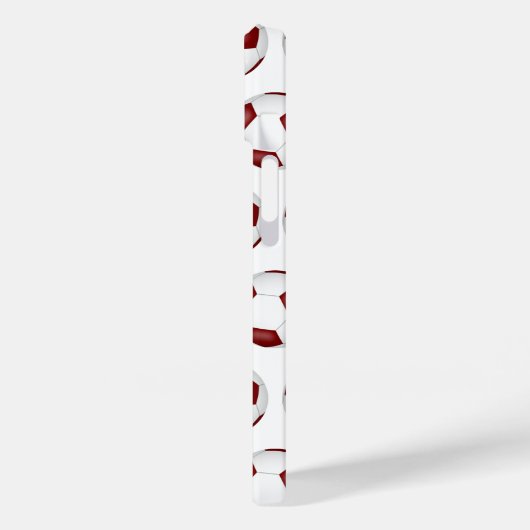 Maroon witte voetballen patroon monogram Case-Mate iPhone case (Achterkant / Links)