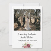 Maroon Wreath flower Wedding Save the Date Kaart (Voorkant)