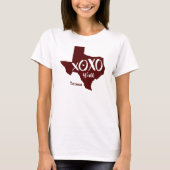 Maroon XOXO, Y'all - Texas State Shape T-shirt (Voorkant)