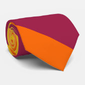 Maroon Yellow & Oranje Broad University Stripe Stropdas (Opgerold)