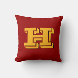 Maroon & Yellow School Pride Color Style Monogram Kussen