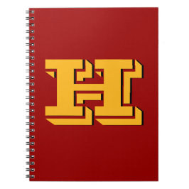 Maroon & Yellow School Pride Color Style Monogram Notitieboek