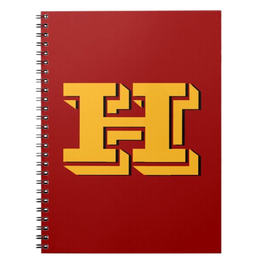Maroon & Yellow School Pride Color Style Monogram Notitieboek (Voorkant)