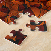 Maroon zwart basketbal jongens meisjes team kleure legpuzzel (Zijkant)