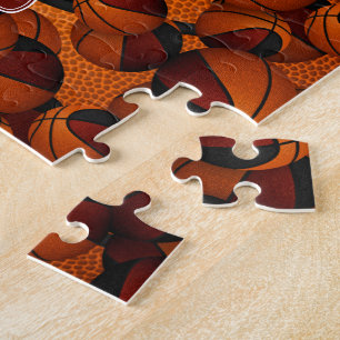 Maroon zwart basketbal jongens meisjes team kleure legpuzzel