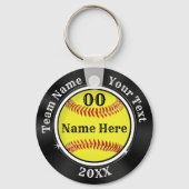 Maroon, zwart en grijs goedkope softbal sleutelhanger (Voorkant)