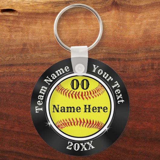 Maroon, zwart en grijs goedkope softbal sleutelhanger (Achterkant)