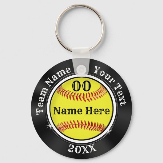 Maroon, zwart en grijs goedkope softbal sleutelhanger (Achterkant)