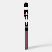 Maroon zwart en wit horizontale strepen Case-Mate iPhone case (Achterkant / Links)