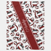 maroon zwart givolleybalpatroon netaccent fleece deken (Voorkant)