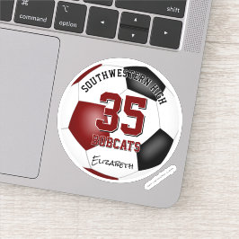 maroon zwart team kleuren jongens voetbal sticker