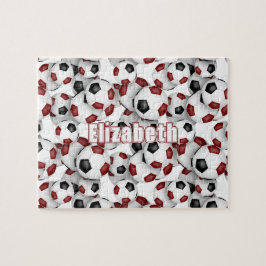 maroon zwart team kleuren meisjes jongens voetbal legpuzzel