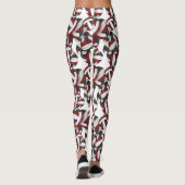 Maroon zwart team kleuren meisjesvolleybalkenpatro leggings (Achterkant)