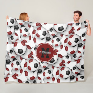 maroon zwart team kleuren voetbal patroon fleece deken