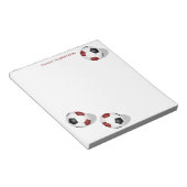 Maroon zwart team kleuren voetballen aangepaste na notitieblok (Schuin)