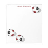Maroon zwart team kleuren voetballen aangepaste na notitieblok (Voorkant)