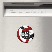 Maroon Zwart Volleybal Team Kleuren Geschenken Magneet (Insitu (Vaatwasser))