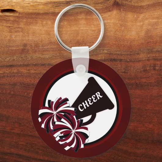 Maroon, zwart, wit, Cheap Cheerleading Sleutelhang Sleutelhanger (Achterkant)