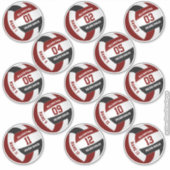 maroon zwarte 13 douanespelers volleyball sticker (Voorkant)