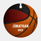 maroon zwarte jongens herdenken basketbal metalen ornament (Achterkant)