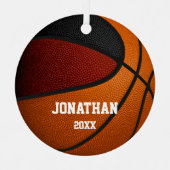 maroon zwarte jongens herdenken basketbal metalen ornament (Voorkant)